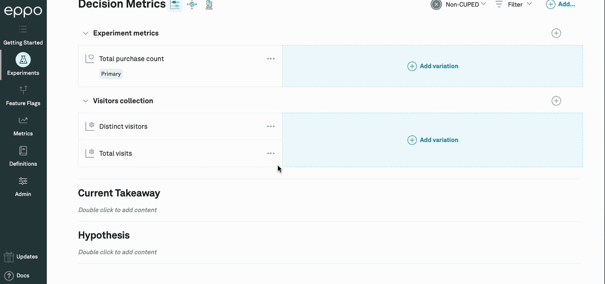 Add and remove a metric from a group