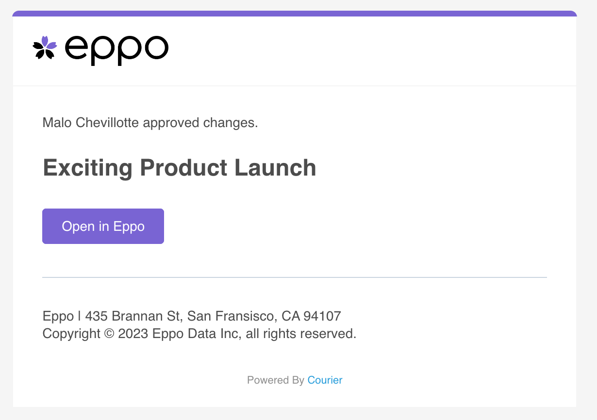 Decision email to Requester
