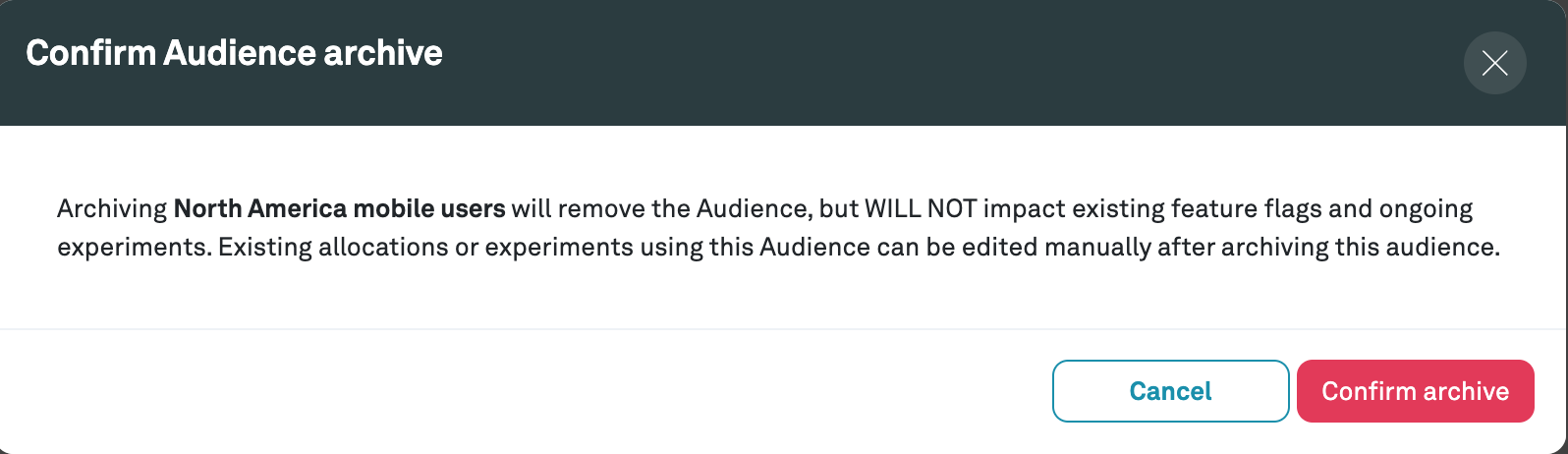 Archiving confirmation