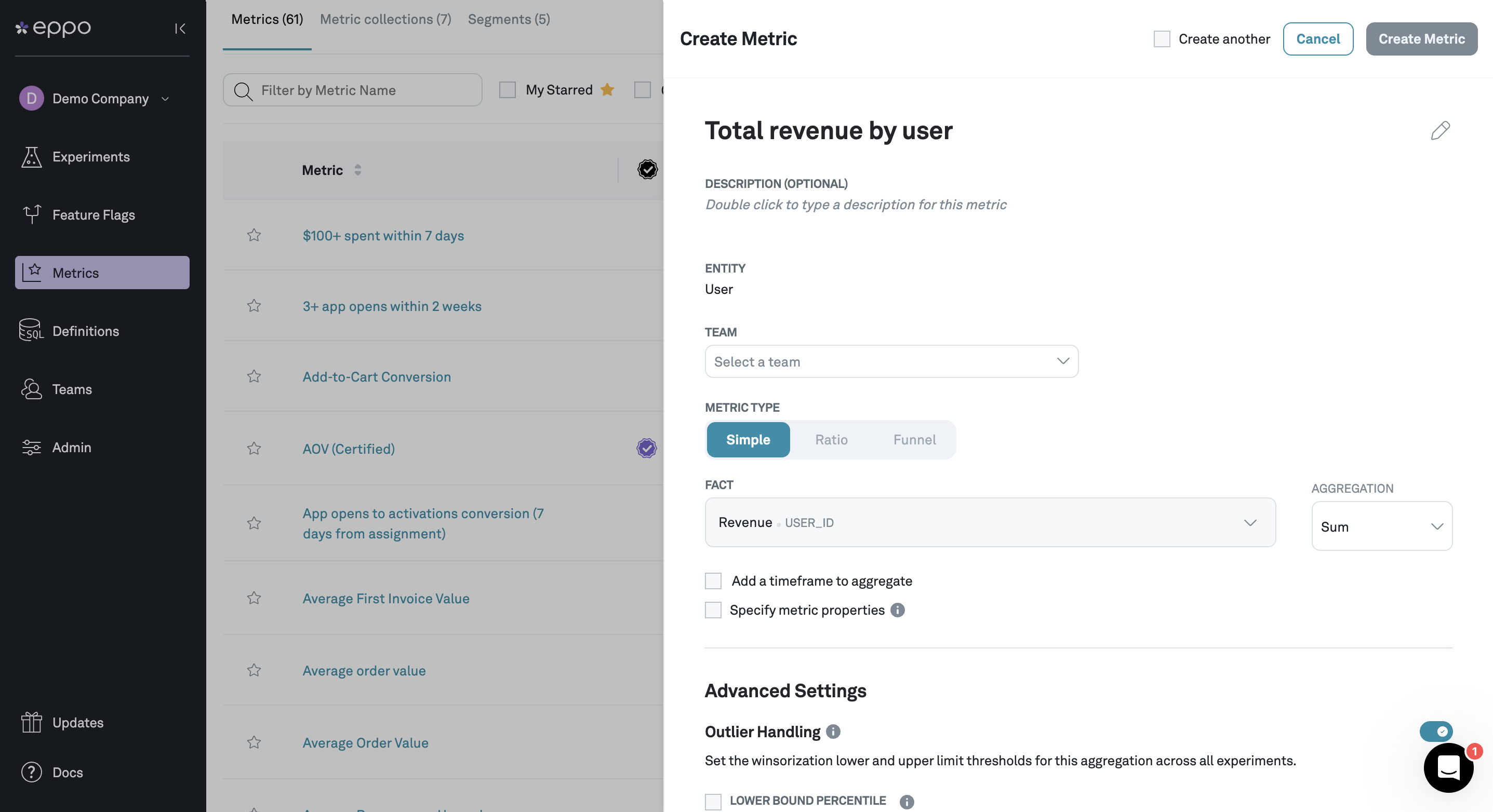 Create a metric flow