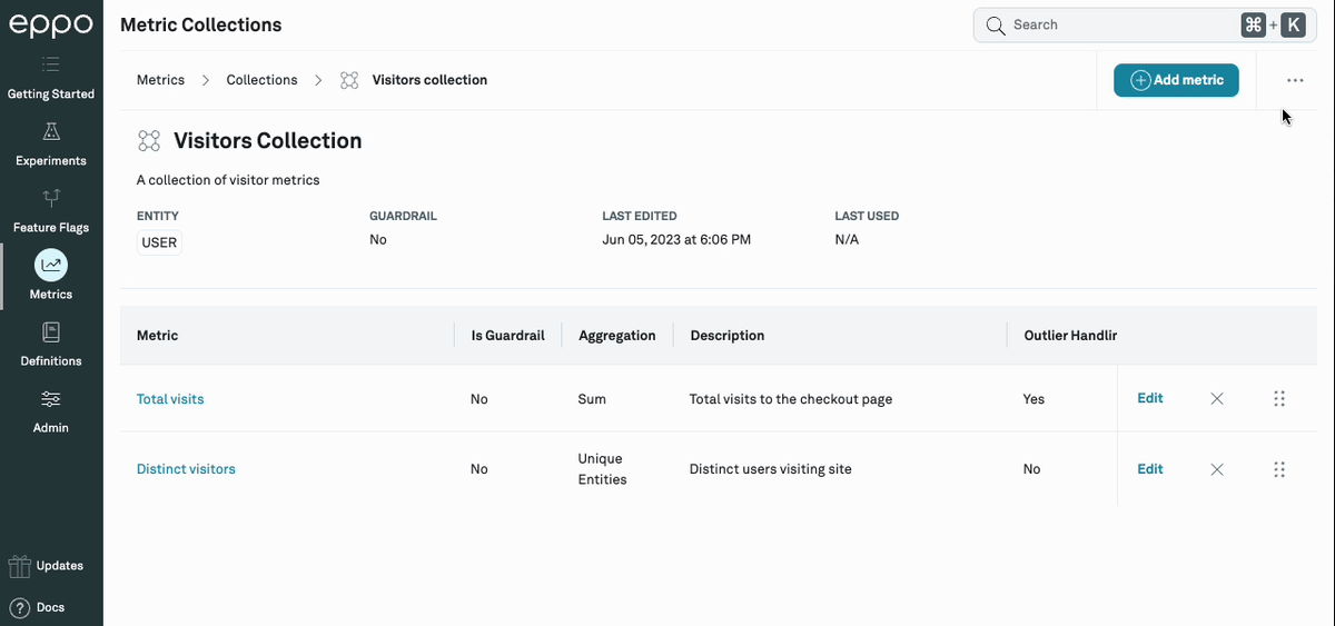 Rename the metric collection